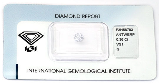 Foto 1 - Diamant, 0,36ct Brillant Top Wesselton G VS1 IGI, D5676