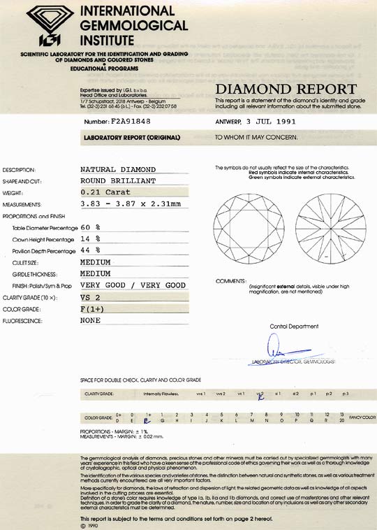 Foto 9 - Diamant 0,21 Brillant Top Wesselton F VS2 IGI Gutachten, D6461