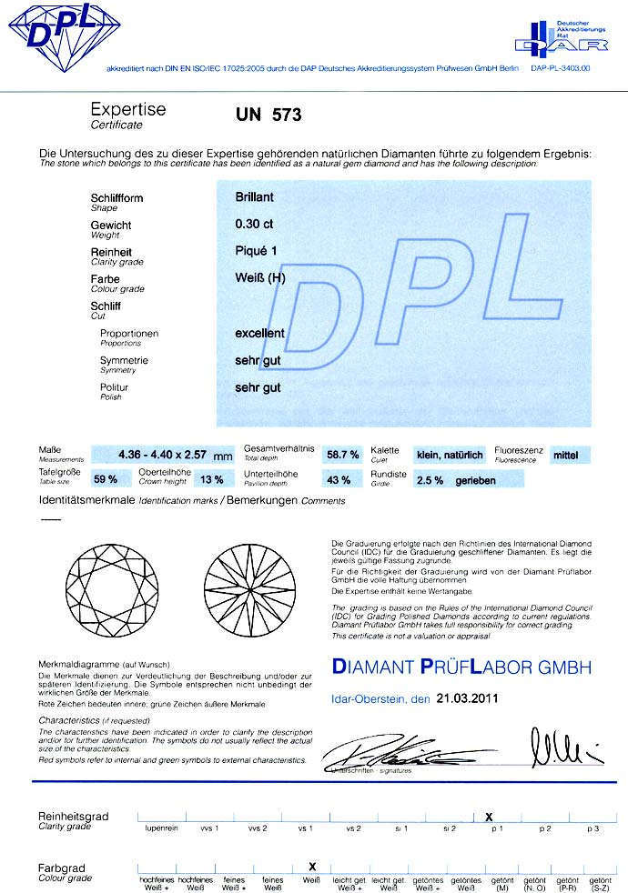 Foto 9 - Diamant 0,30ct Brillant Zertifikat von DPL Wesselton P1, D6608