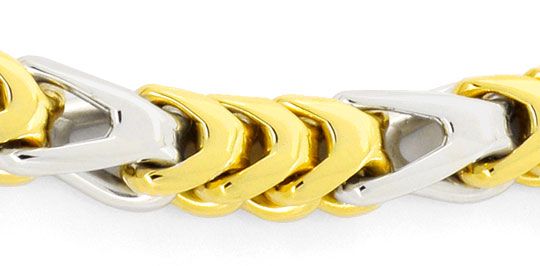 Foto 2 - Extremes Designer-Goldarmband massiv Gelbgold-Weißgold, K2434