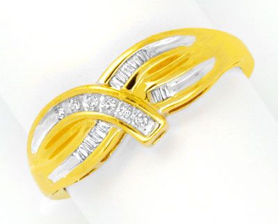 Foto 1 - Eleganter Bicolor Diamant-Ring, Diamanten und Baguetten, S0169