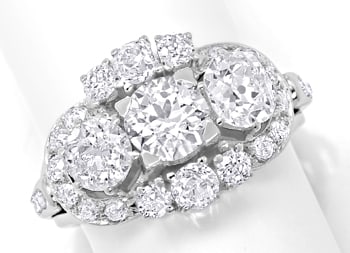 Foto 1 - Weißgold-Ring mit Riesigen Altschliff Diamanten 3,39ct, S3053